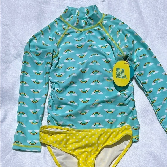 PIQUE NIQUE Other - Blue and Yellow Rashguard Swim Set